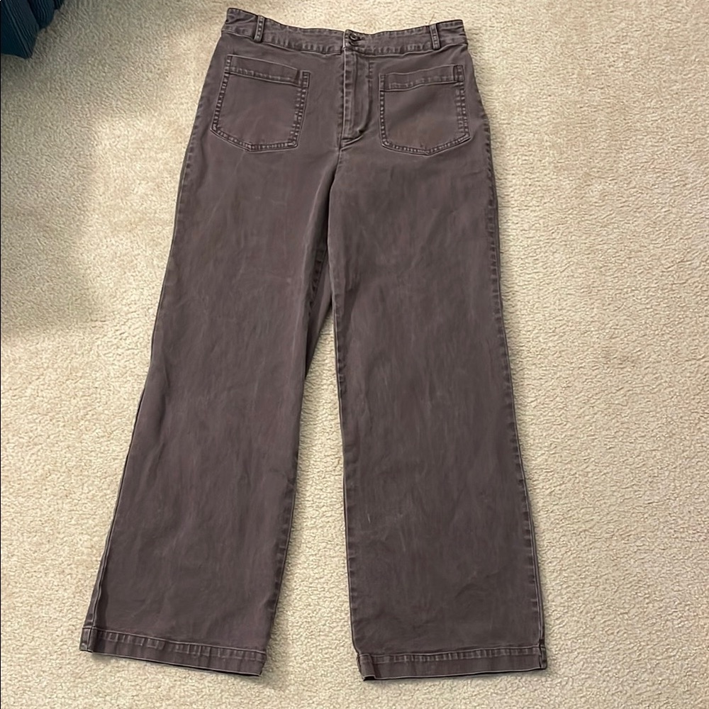 Young Fabulous & Broke Wide-Leg denim /pants. Size L. Washed brown color.